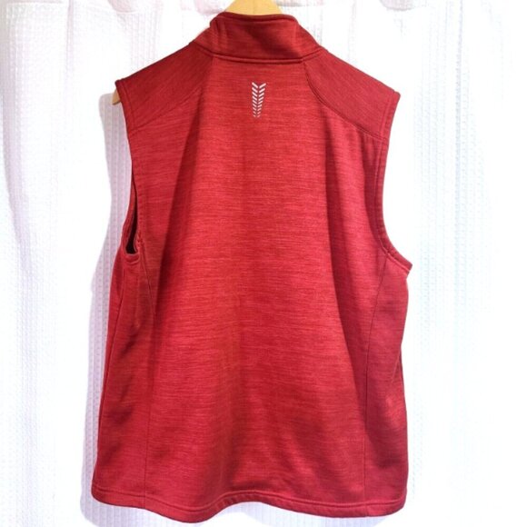 Running Room Fit Wear Thermal Vest Large Red Full Zip Reflective logos Pockets - Picture 2 of 15